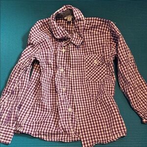 Purple Checkered Button-Up Shirt
